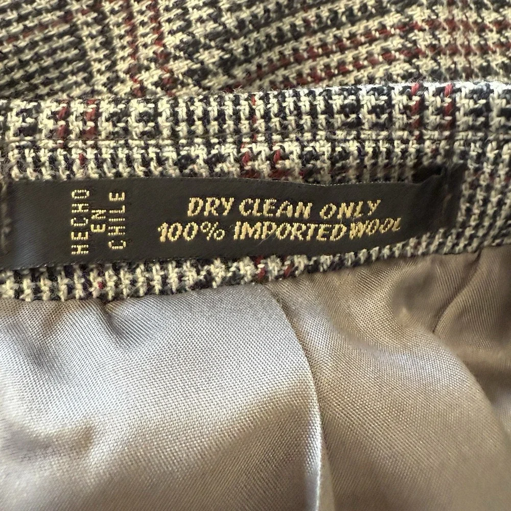 Bullock‎ & Jones Blazer Men 44R suit jacket Houndstooth Plaid Sport Coat Single